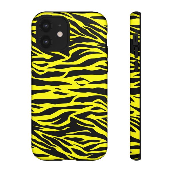 Yellow Cute Wild Tiger Print Pattern Tough Phone Case - Image 5