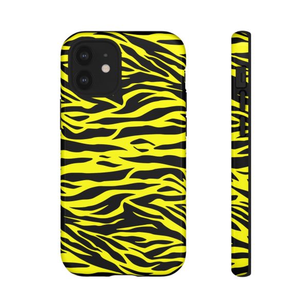 Yellow Cute Wild Tiger Print Pattern Tough Phone Case - Image 4