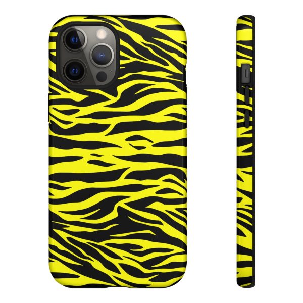 Yellow Cute Wild Tiger Print Pattern Tough Phone Case - Image 7