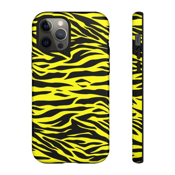 Yellow Cute Wild Tiger Print Pattern Tough Phone Case - Image 6