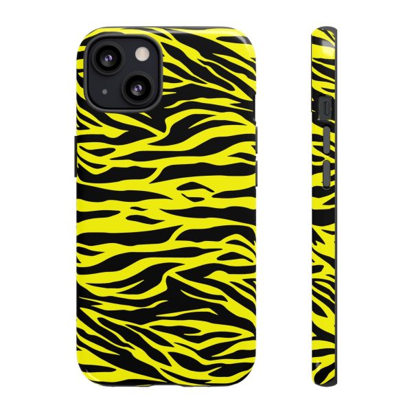 Yellow Cute Wild Tiger Print Pattern Tough Phone Case - Image 8