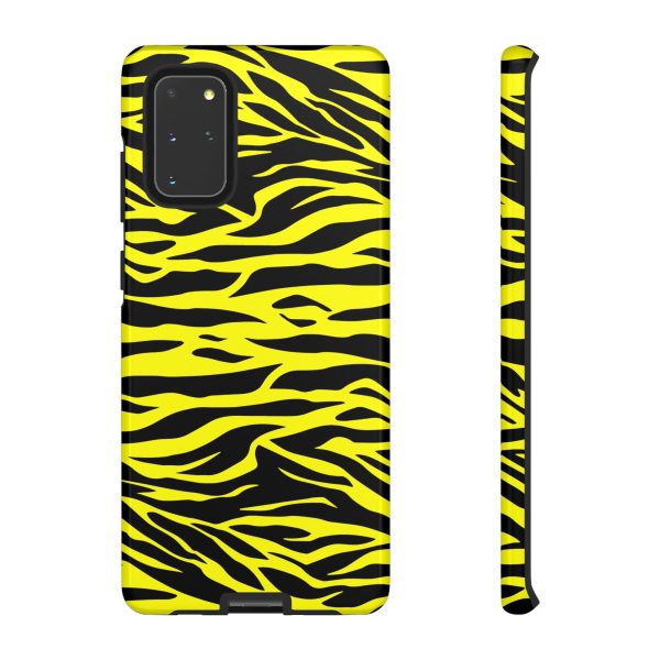 Yellow Cute Wild Tiger Print Pattern Tough Phone Case - Image 3