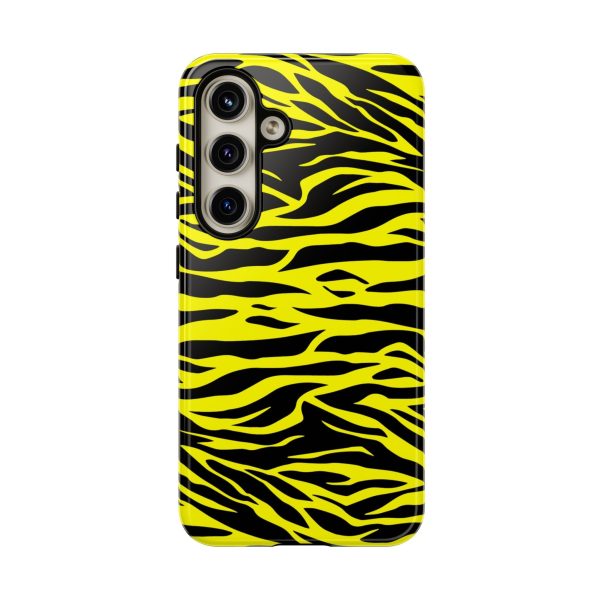 Yellow Cute Wild Tiger Print Pattern Tough Phone Case - Image 35